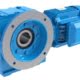 SAF hollow shaft flange mounted worm helical gearmotor